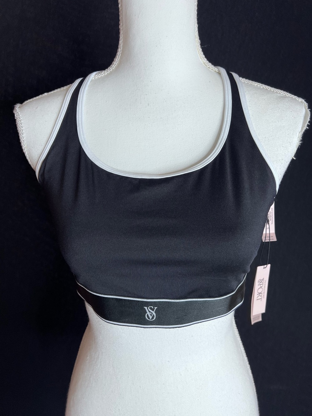 Victoria's Secret Black Sports Bra with White Trim